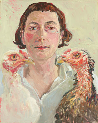 Self-portrait with Two Chickens (2003), Lucy Culliton