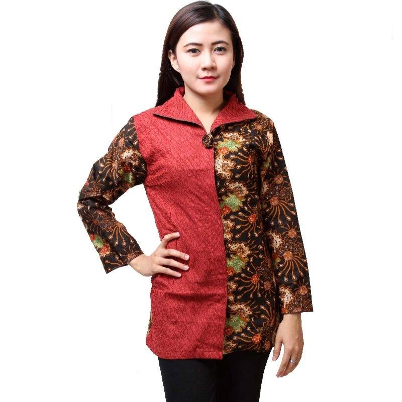 10 Baju  Batik  Wanita  Kantor Lengan Panjang  Elegan 1000 