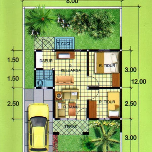 Ide desain rumah sederhana type 36 Populer  