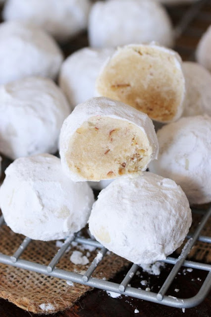 Classic Snowball Cookies on Cooling Rack Image