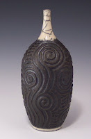 Raku Bottle, Anne Webb