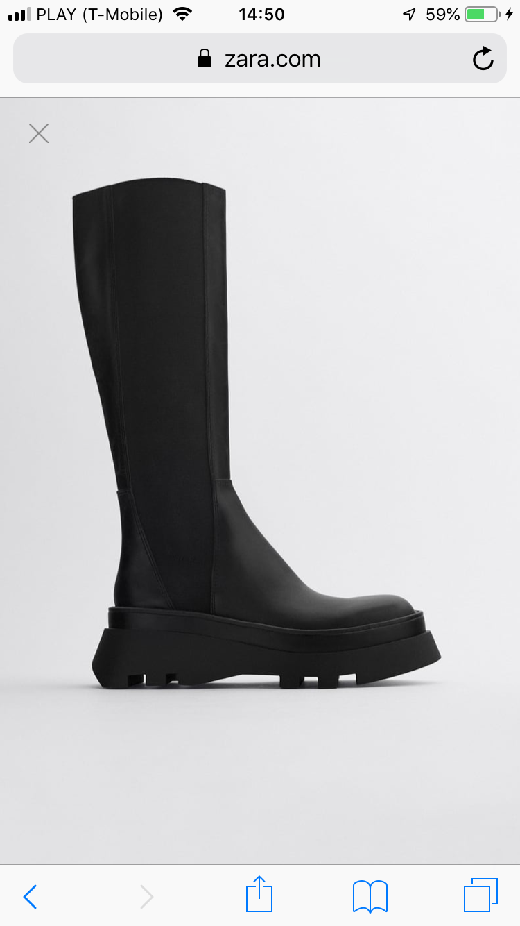 Zara Leather High Heavy Boots