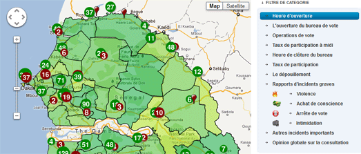  pioneer mesh as well as mobile telephone applications designed to better the life opportunities New Senegal Elections on Google Maps