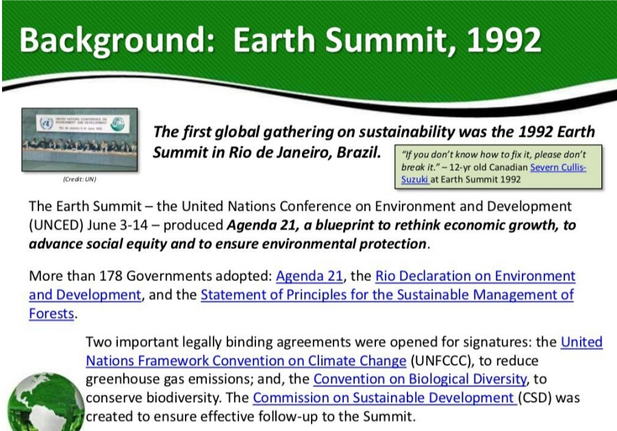 Rio Earth summit UPSC