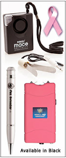 Women need a college self defense package with a mace alarm and pepper spray pen, that also writes, plus an 8 million volt stun gun.