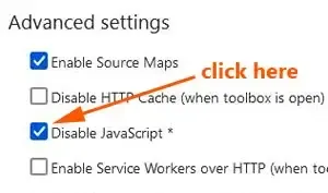 Disable JavaScript Firefox DevTools