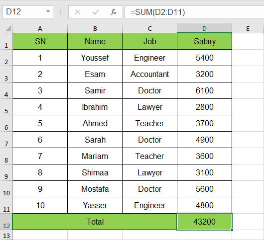 كيفية عمل جدول بيانات في Excel