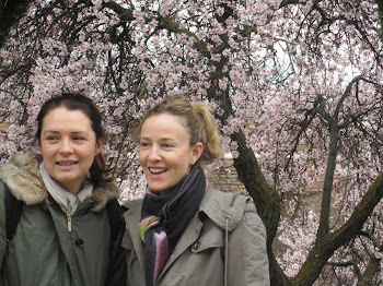 Jayne and Berenice with blossom, Alhambra