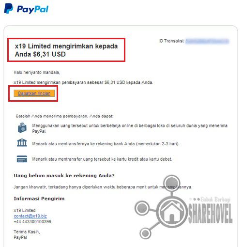 pemberitahuan pembayaran adf.ly ke paypal melalui email