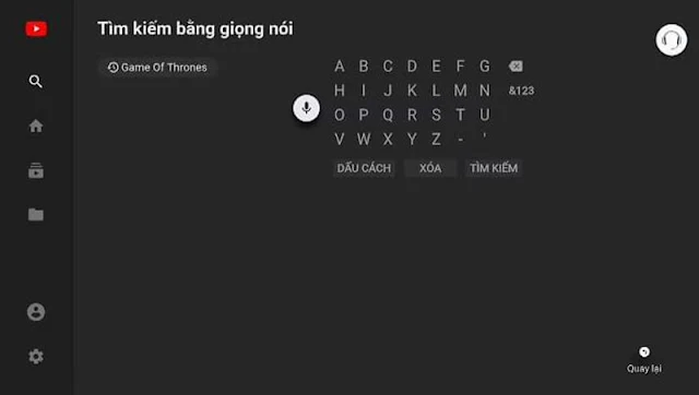 cách tìm kiếm bằng giọng nói trên youtube của tivi casper