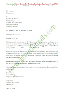 sample letter for sending purchase order