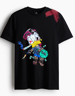 D'yavol X Duck II PRINTED  BLACK ZARA COTTON  T-SHIRT