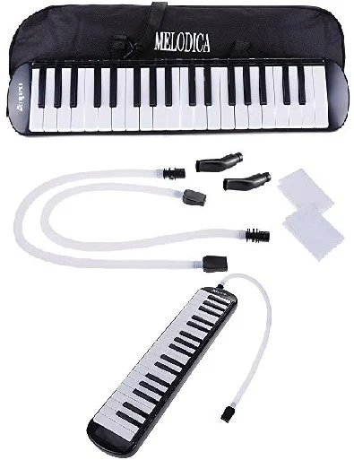 Anpro Melodica Instrument: 37-Key Harmonica Air Keyboard Piano with Mouthpiece