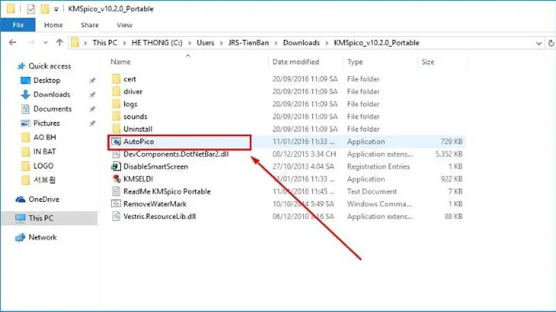 Chạy file AutoPico.exe