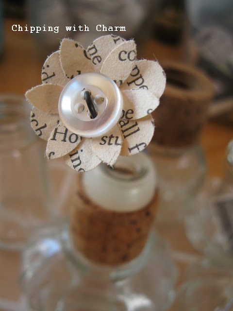 Chipping with Charm: Bitty Book Page Flowers www.chippingwithcharm.blogspot.com
