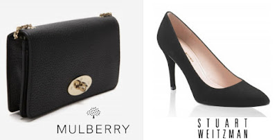 Catherine, Duchess Of Cambridge's MULBERRY Bayswater Clutch and STUART WEITZMAN Power Shoes