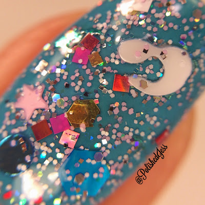 Cotton Candy Bubble Bath Glitter Lambs Nail Polish Swatched By @PolishedJess