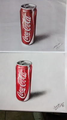 desenho realista coca cola