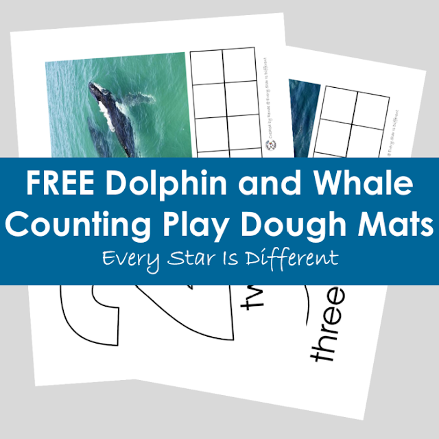 FREE Dolphin and Whale Counting Play Dough Mats