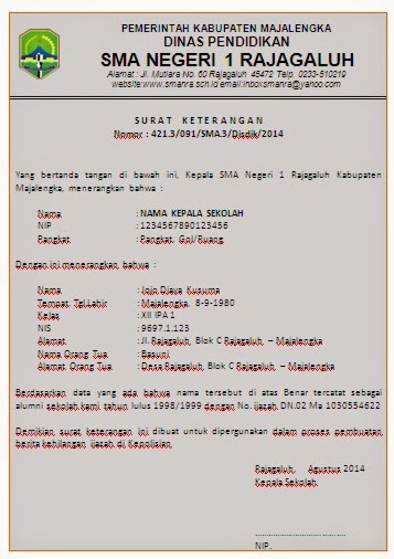 Contoh Format Surat Keterangan Hilang Ijasah Pengantar Ke 