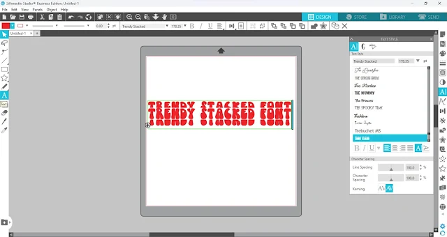 Use a stacked font stacked text, silhouette studio text, stacked fonts, trendy fonts, silhouette studio v4