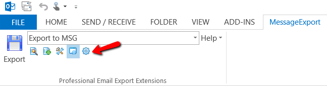 Location of the Profile Editor in MessageExport.