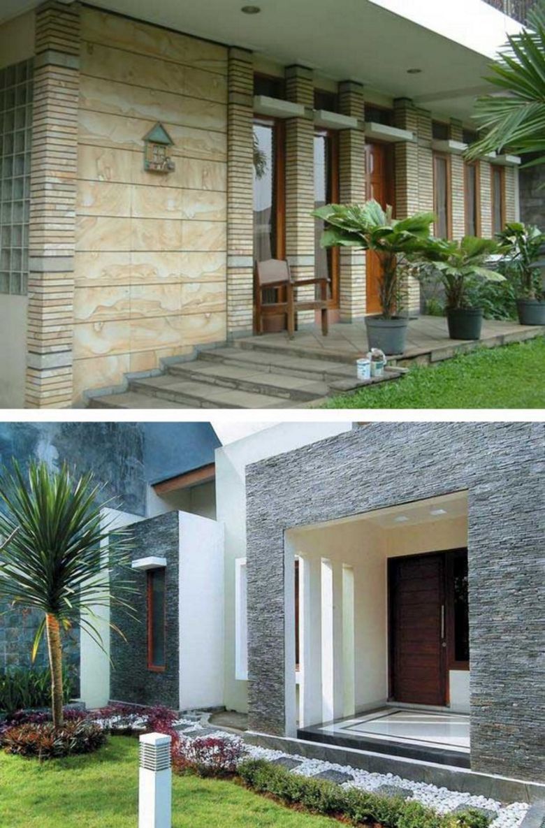 Rumah Minimalis 2 Lantai Dinding Batu Alam Desain Rumah Minimalis