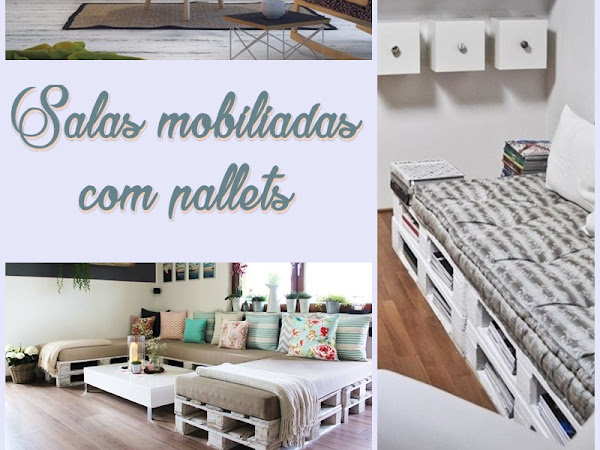 Salas mobiliadas com pallets