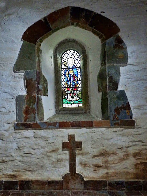 Church window at St.Piran's Church, Trethevy, Cornwall