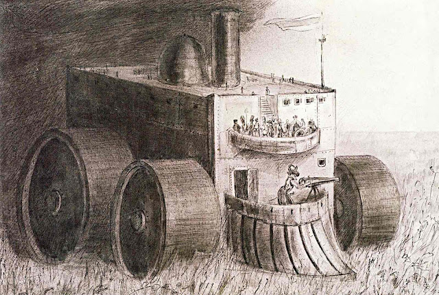 Alfred Kubin art, a giant rolling society