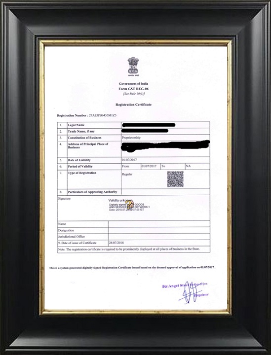 gst framing of certificate mistake