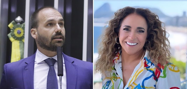 Eduardo Bolsonaro tem 15 dias para se manifestar sobre queixa-crime de Daniela Mercury