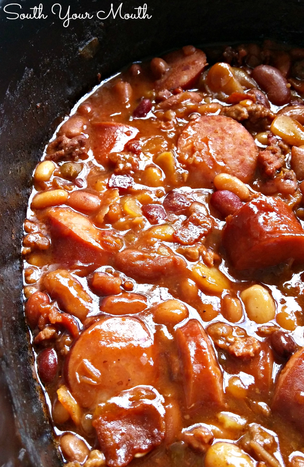 South Your Mouth: Three Meat Crock Pot Cowboy Beans
