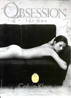 Kate Moss nude for Calvin Klein Obsession