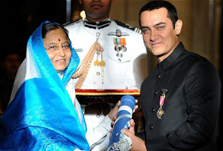 Aamir Khan , A R Rahman , Shewag Receiving Padma Bhushan