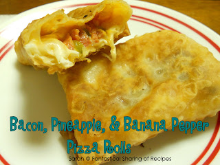 Bacon, Pineapple, & Banana Pepper Pizza Rolls | Homemade pizza rolls with a killer combination for a filling #bacon #recipe