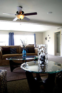Ideas for Adding Blue to a Brown and Tan Living Room - Splashes of Color in a Netural Space