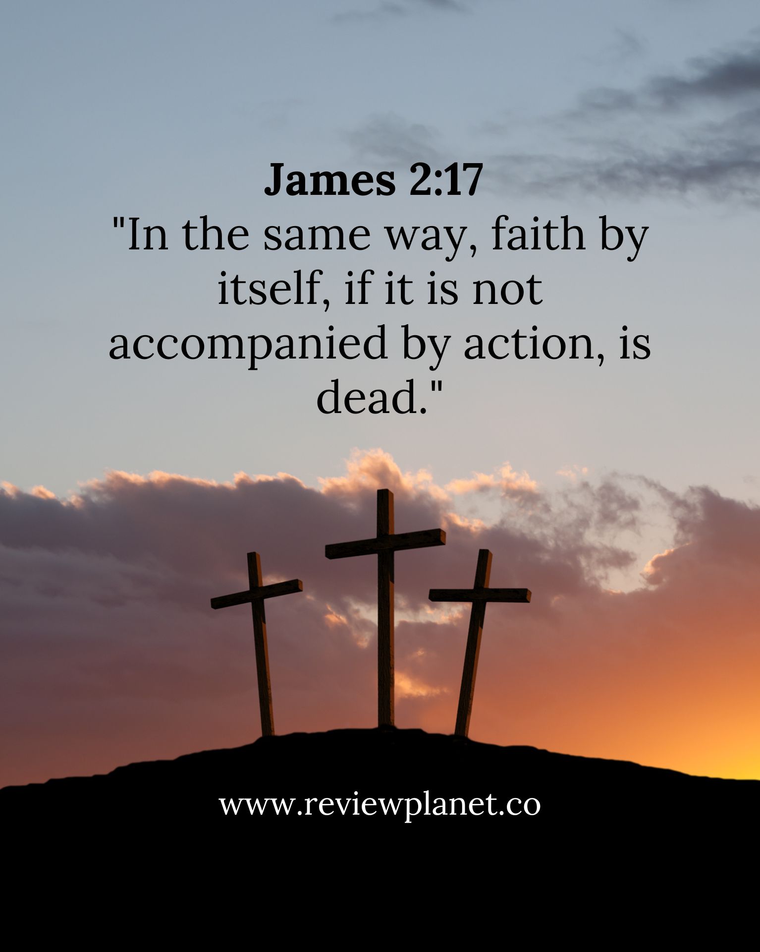 James 217  In the same way, faith by itself, if it is not accompanied by action, is dead.