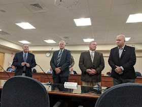 Franklin Police Department retirees were recognized at a Town Council meeting 