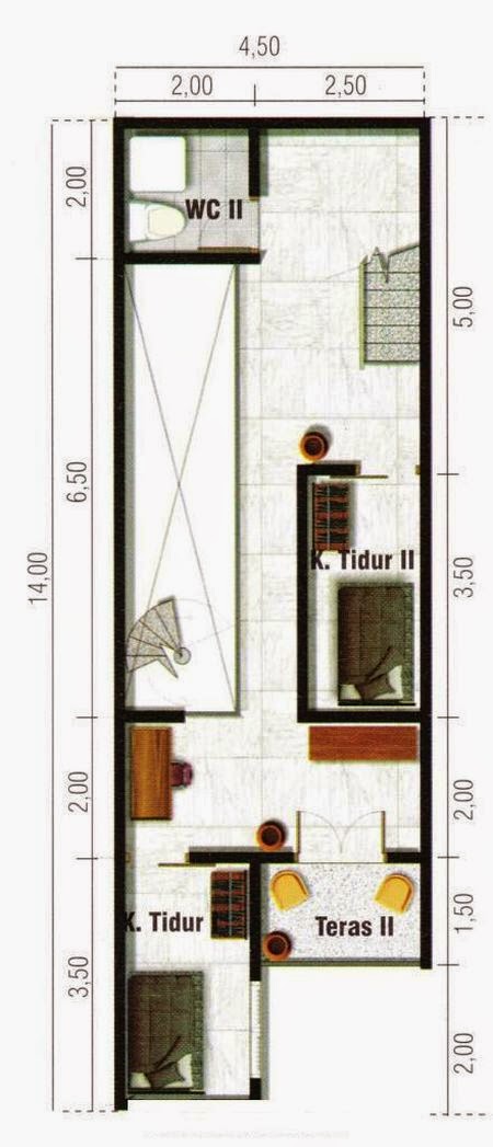 Desain Rumah Minimalis  Lebar 4 Meter