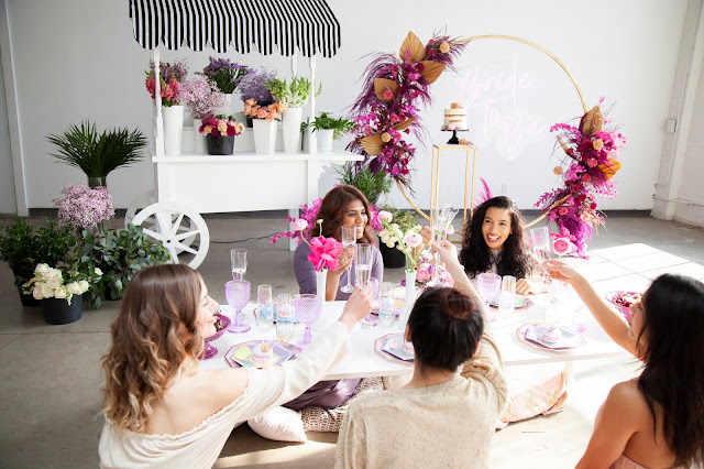 boho flower cart bridal shower periwinkle flowers toronto