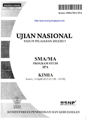 Naskah Soal Un Kimia Sma 2013 Paket 1