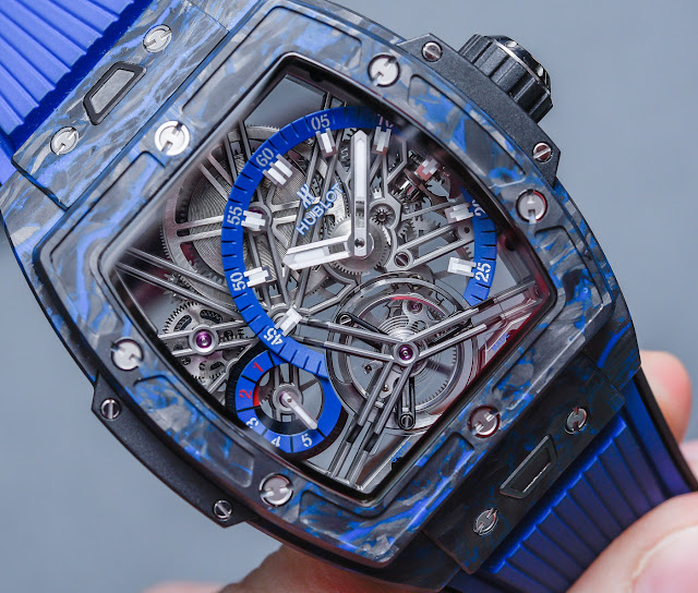 Réplique du tourbillon Spirit of Big Bang Hublot bleu carbone