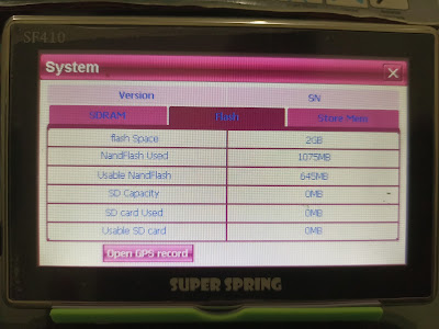Tampilan Informasi Detil GPS Super Spring SF410