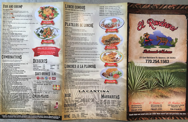 El Ranchero Newnan Take Out Menu