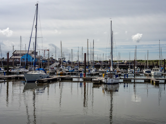 Photo of calm conditions at Maryport Marina as we left on Monday morning