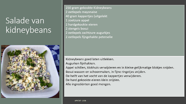 Receptfiche salade van kidneybeans