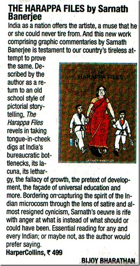 Times of India Chennai Edition Page No 7 Chennai Times Book Review Harappa Files