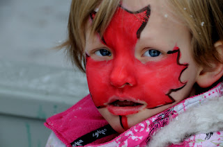 Canadian Flag Face Paint