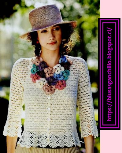 Blusa crochet blanca